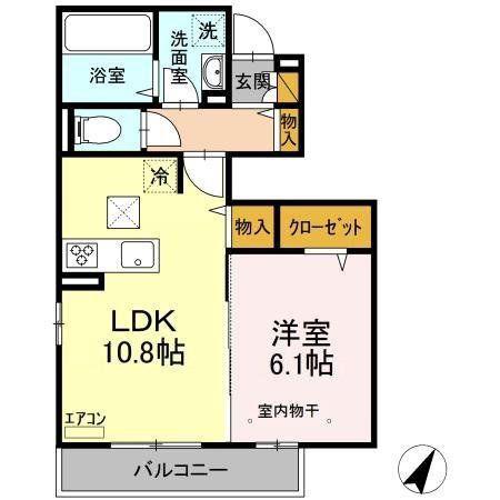 ウィステリア(1LDK/1階)の間取り写真