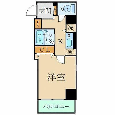 スカイコート芝壱番館(1K/5階)の間取り写真