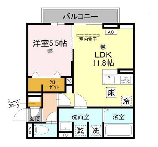 D-PLACE良野(1LDK/1階)の間取り写真