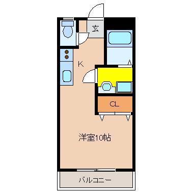 アリシア・イン清水(ワンルーム/2階)の間取り写真
