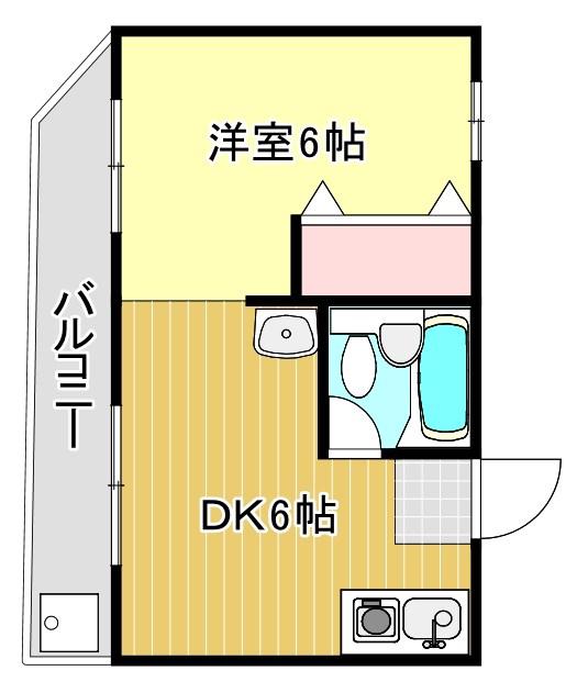 ドミノリバーサイド(1DK/5階)の間取り写真