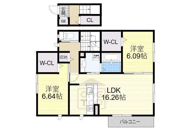 LUCIOLE(2LDK/2階)の間取り写真