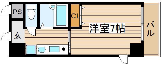 メゾンシティ鷺洲(1K/7階)の間取り写真