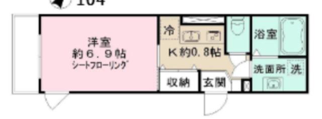 NIDO LARGOII(1K/1階)の間取り写真