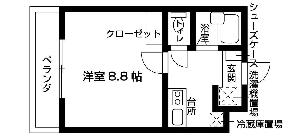セルシオン池下(1K/4階)の間取り写真