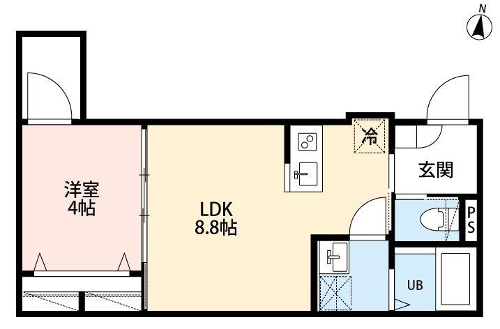 SOLARE 元町(1LDK/1階)の間取り写真