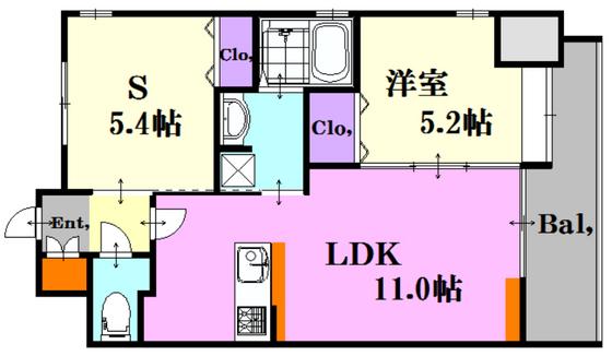 IKUSHIN平和公園 JIBRAND SAKAIMACHI(1SLDK/8階)の間取り写真