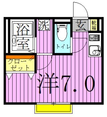 セルカ谷在家(ワンルーム/2階)の間取り写真