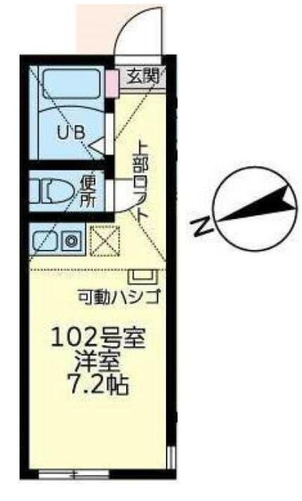 ユナイト弘明寺カールシュミット(ワンルーム/1階)の間取り写真