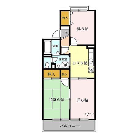 セジュールII(3DK/1階)の間取り写真