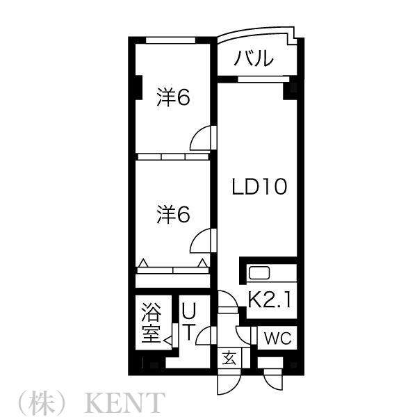 SERAM八軒(2LDK/2階)の間取り写真