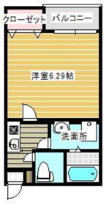 プロスペリテI(1K/1階)の間取り写真