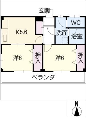 メゾン オーク(2K/3階)の間取り写真