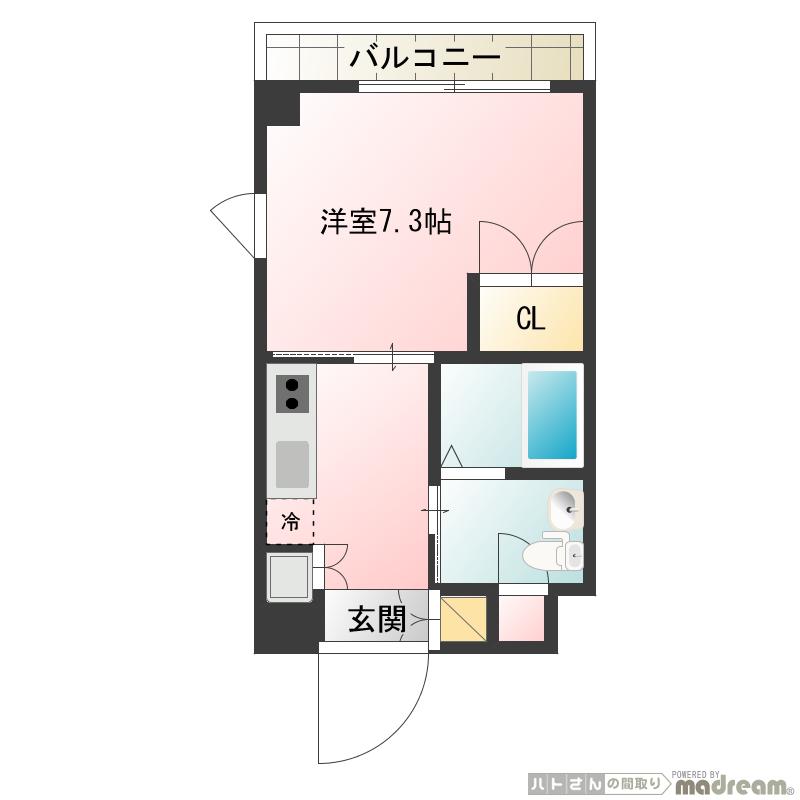 マガザン イシイ PART-II(1K/3階)の間取り写真