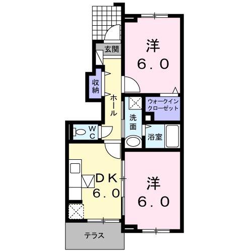 サンリット・栄和 A棟(2DK/1階)の間取り写真