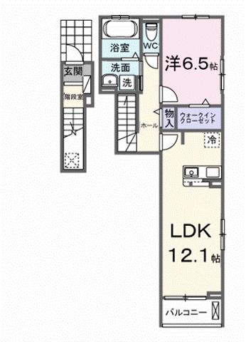 アンシャンテ(1LDK/2階)の間取り写真