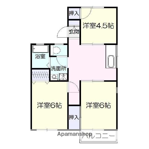 大迫ハイツ(3DK/2階)の間取り写真