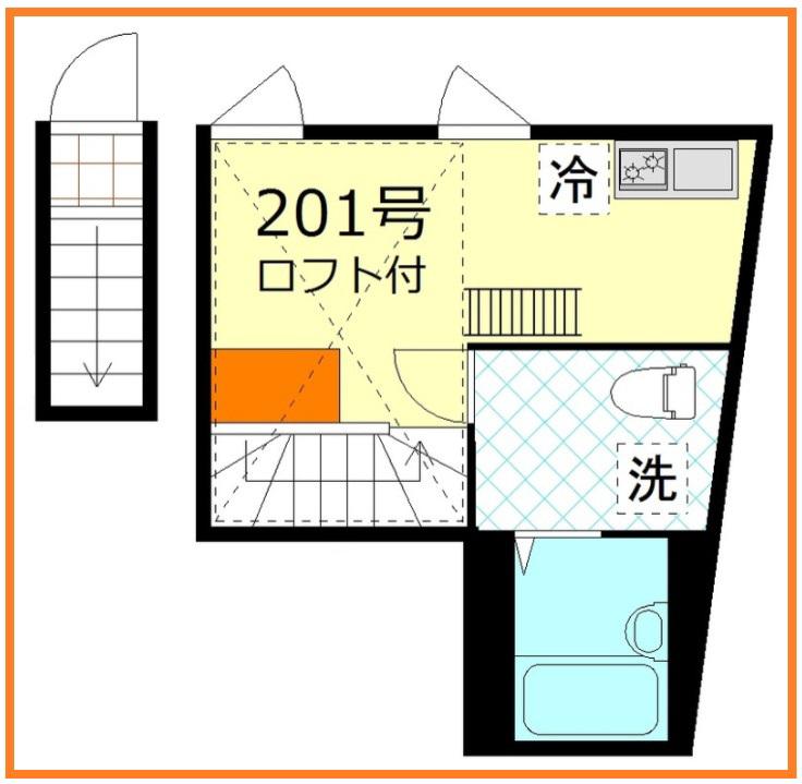 プリームス品川(ワンルーム/2階)の間取り写真