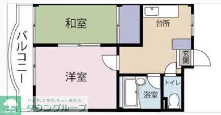 クロノス川越南(2DK/1階)の間取り写真