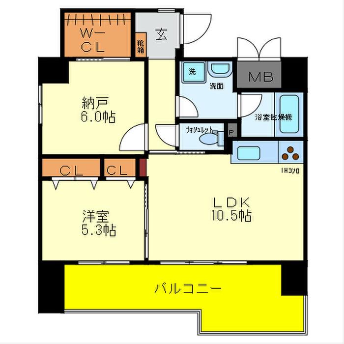 ベロフィオーレ宮之阪(1SLDK/7階)の間取り写真