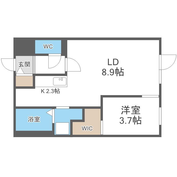 北斗エンブレム札幌北(1LDK/3階)の間取り写真