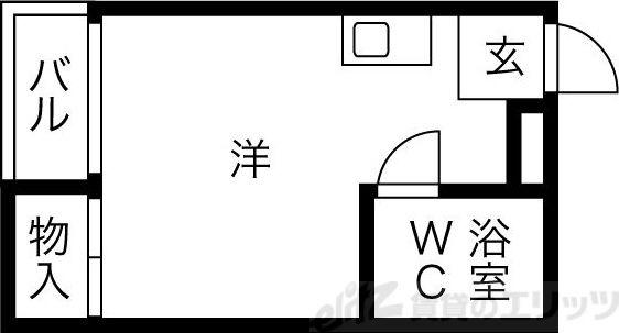 アパートメント摂津(ワンルーム/3階)の間取り写真