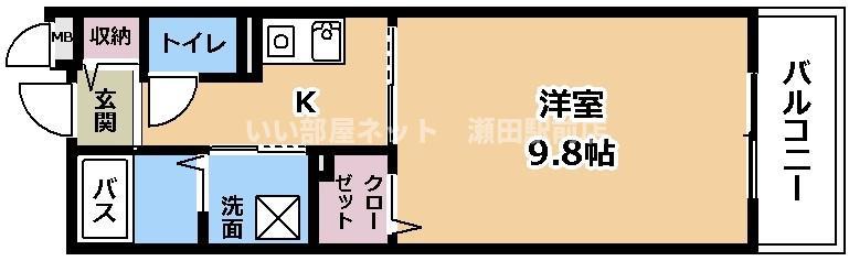 メゾン・ド・フォンテ(1K/3階)の間取り写真
