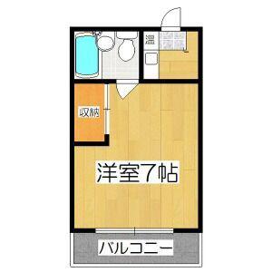 レナジア甲西(1K/4階)の間取り写真