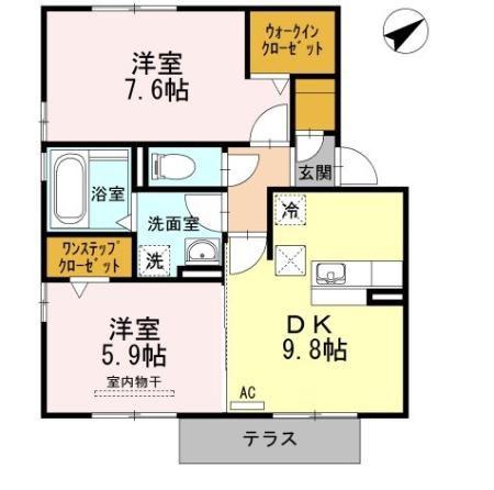 アーク ホンダ(2DK/1階)の間取り写真