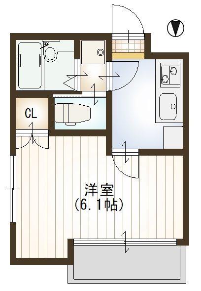 SYUPROS武蔵関(1K/2階)の間取り写真