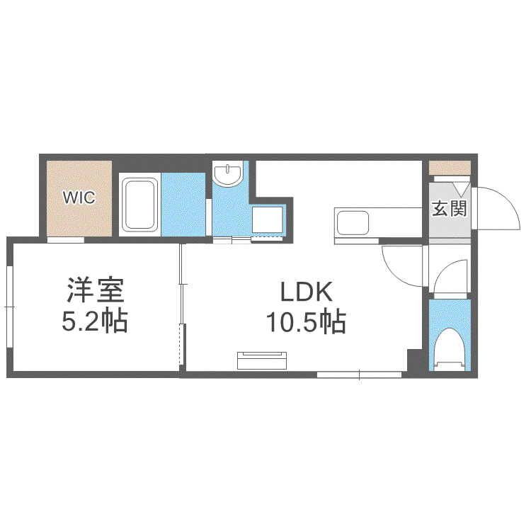 エスグランデ北13(1LDK/1階)の間取り写真