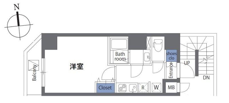 CREALPREMIER浅草(1K/4階)の間取り写真
