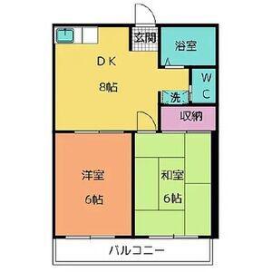 TAKAハイツ(2DK/1階)の間取り写真