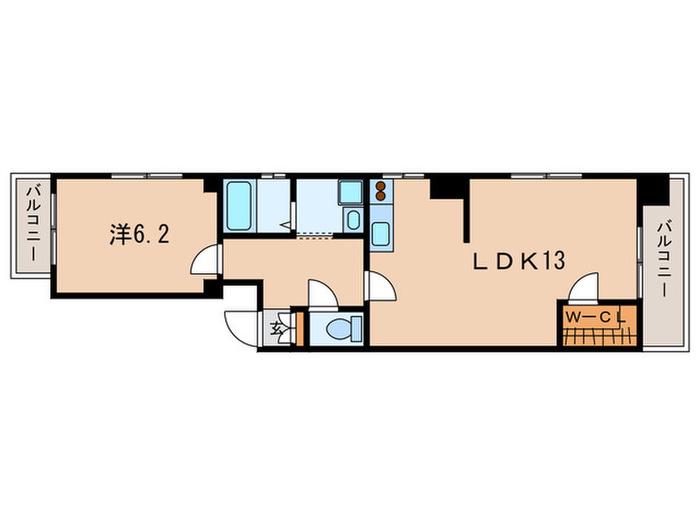 ハイツ・サンエイム(1LDK/2階)の間取り写真