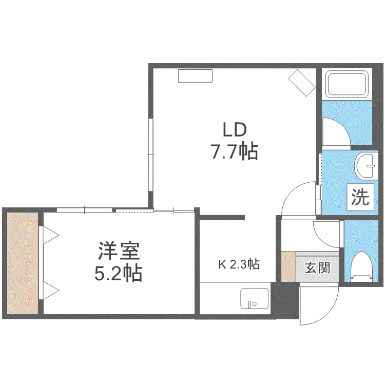 リリオ行啓通(1LDK/3階)の間取り写真