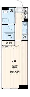 FULLEA不動前 4階(1K/4階)の間取り写真