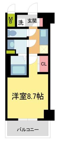 ソルテラス甲子園口クレアスト(1K/5階)の間取り写真