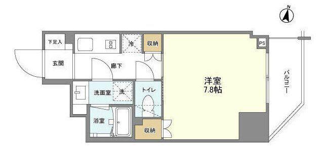 ドゥーエ東大前(1K/6階)の間取り写真