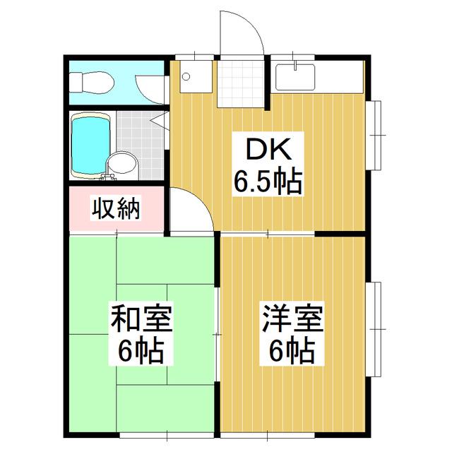 タカギハイツ豊丘(2DK/2階)の間取り写真