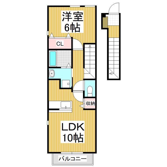 ヴィラ・ユーフォリア(1LDK/2階)の間取り写真