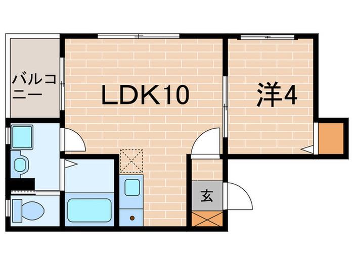 プレミアム大久保(1LDK/1階)の間取り写真