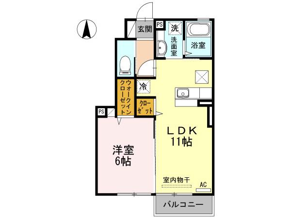 オプティマムハウス(1LDK/1階)の間取り写真