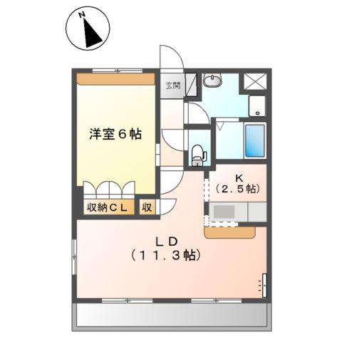 エル・アールK・A(1LDK/2階)の間取り写真