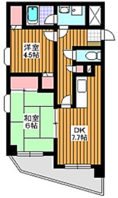 ルーチェ成増(2DK/2階)の間取り写真