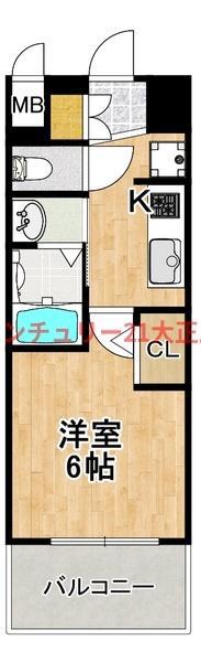 エステムコート難波ウエスト-SIDE9レデント(1K/11階)の間取り写真