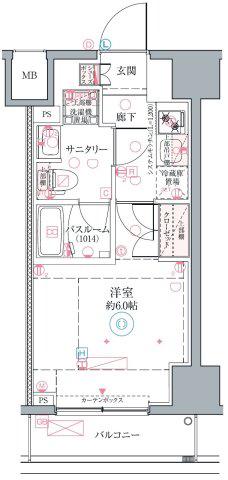 クレヴィスタ横浜関内II(1K/3階)の間取り写真