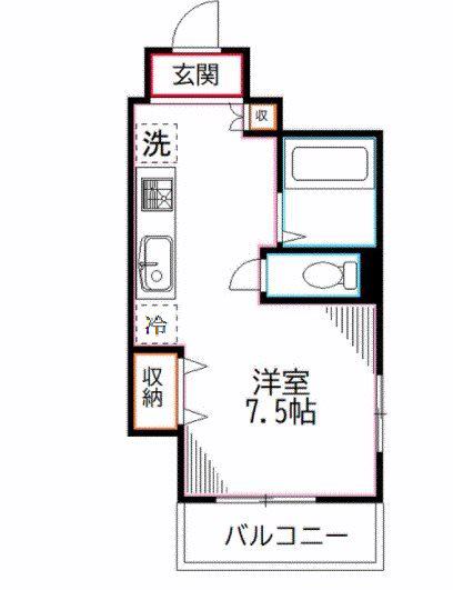 ハイムハラシマ(ワンルーム/3階)の間取り写真