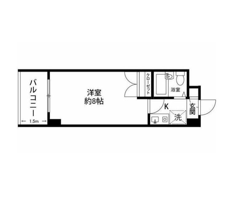 プレンディ淵野辺(1K/4階)の間取り写真