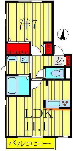 コンフォーザ(1LDK/1階)の間取り写真