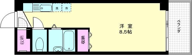 カーサ第一亀戸5号棟(ワンルーム/12階)の間取り写真